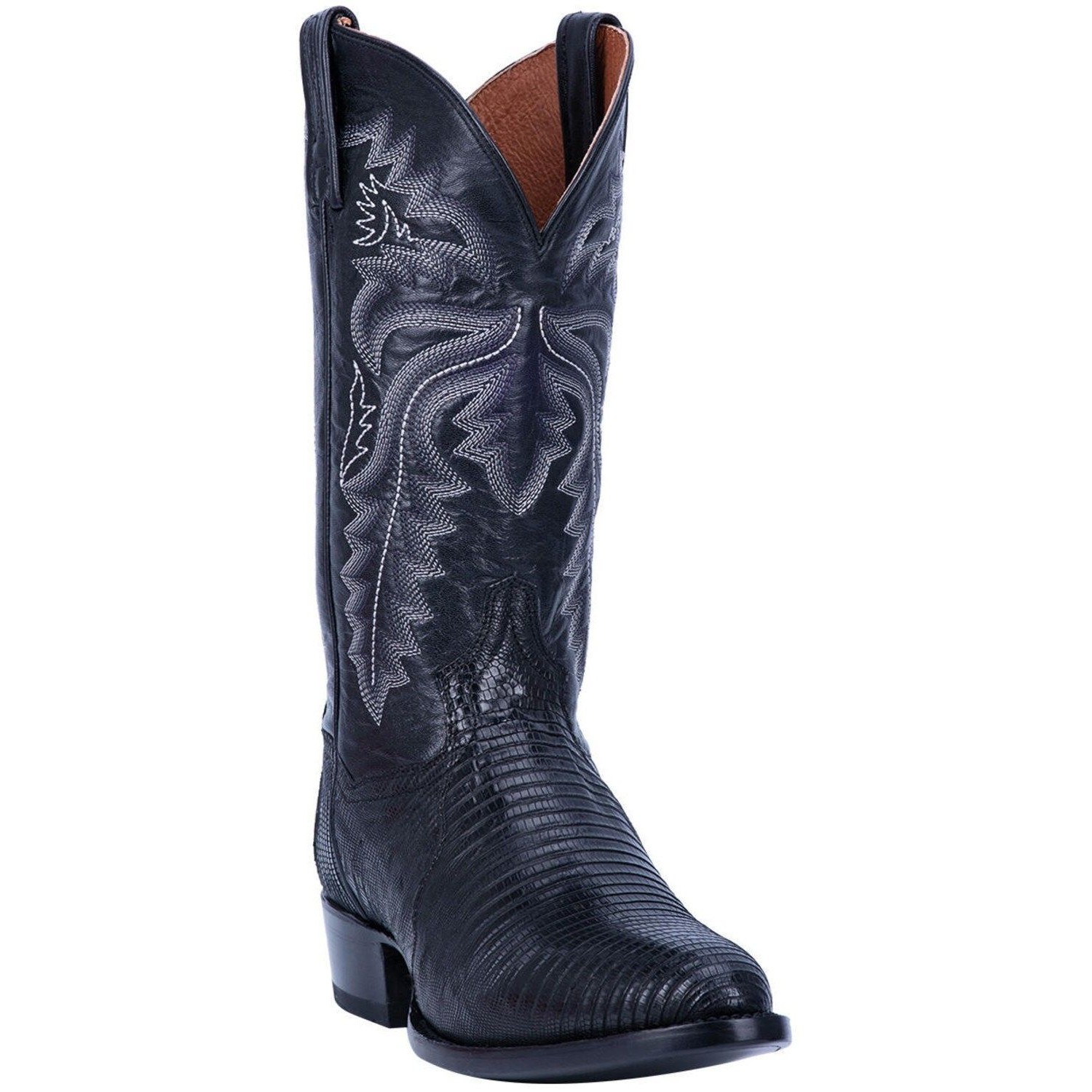 Dan Post Men's Winston Lizard Western Cowboy Boots Black Round Toe Dp3050r Sz 12